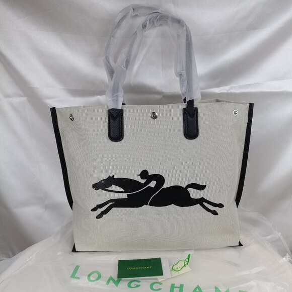 🌈 💖 Longchamp Essential Toile Large Canvas Tote Laptop Bag - Picture 5 of 12